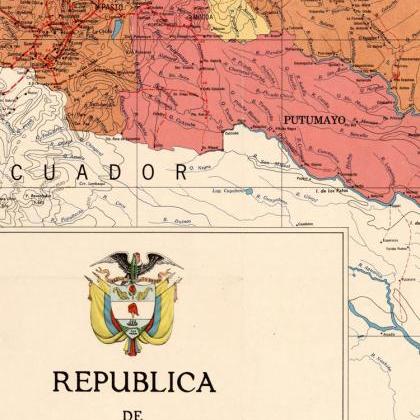 Old Map Of Colombia