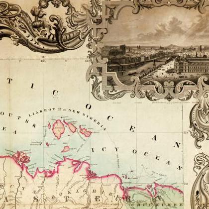 Old World Map Atlas Vintage Antique 1854 Mercator..