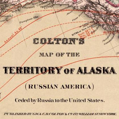 Old Map Of Alaska 1868
