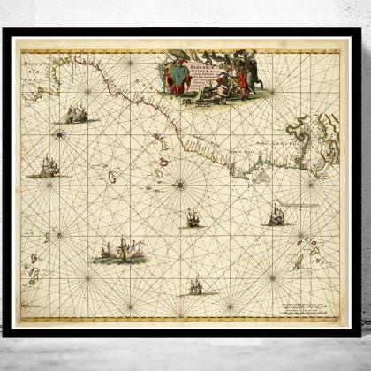 Old Map Canary Islands Cape Verde Madeira Islands..