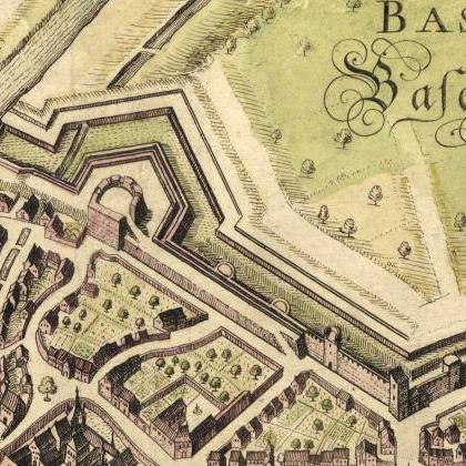 Old Map Of Basel Basilea, Switzerland Suisse 1600