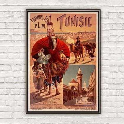 Vintage Poster Of Tunisie Tunisia 1891 Tourism..
