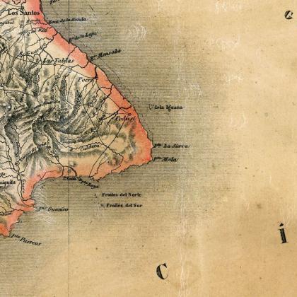 Vintage Map Of Panama 1865