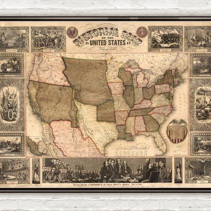 Old Map Of United States Of America 1849 Usa Map