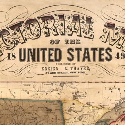 Old Map Of United States Of America 1849 Usa Map