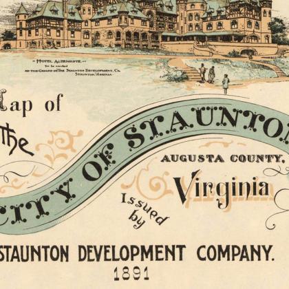 Old Map of Staunton, Augusta County..