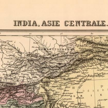 Old Map Of India 1892 Asia