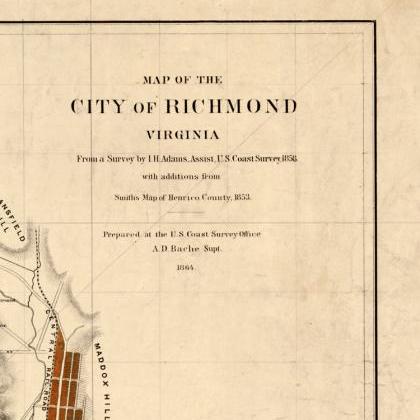 Old Map Of Richmond Virginia 1853