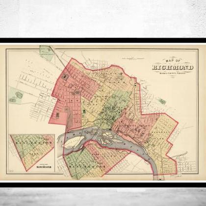 Old Map of Richmond Virginia 1878
