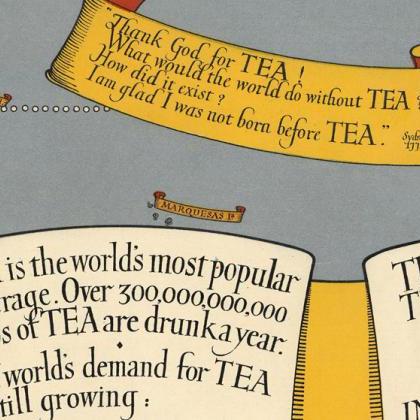 Vintage World Map Thematic Tea Market Expansion