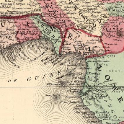 Old Map Of Africa 1864