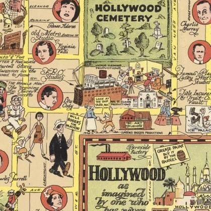 Old Map Of Hollywood Los Angeles 1928