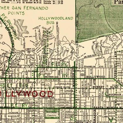Old Map of Los Angeles 1928