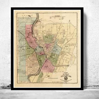 Old Map Of Rochester, United States 1882