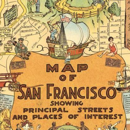 Old Map Of San Francisco 1927 Pictorial Map