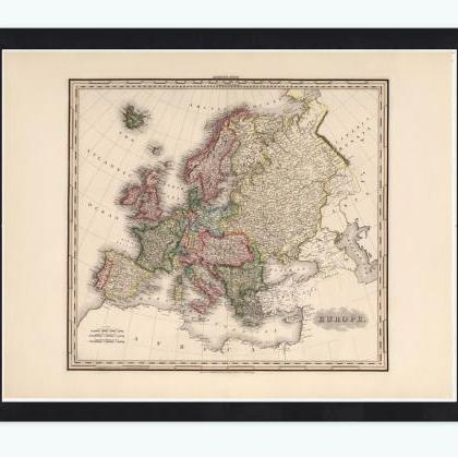Old Europe Map Antique Atlas 1883