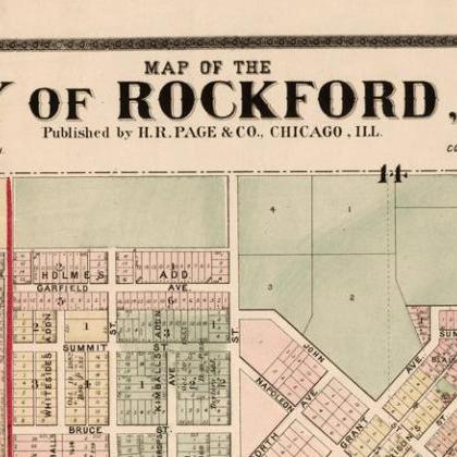 Old Map Of Rockford Illinois 1886