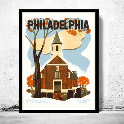 Vintage Poster Of Philadelphia 1941 Tourism Poster..