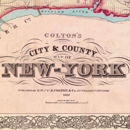 Old Map Of York, 1867 Manhattan
