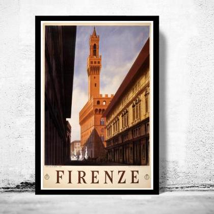 Vintage Poster Of Florence Firenze Italy Italia..