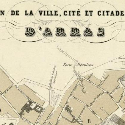 Old Map Of Arras France 1894