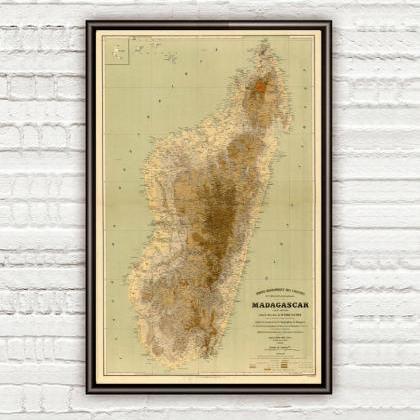 Old Map Of Madagascar 1902