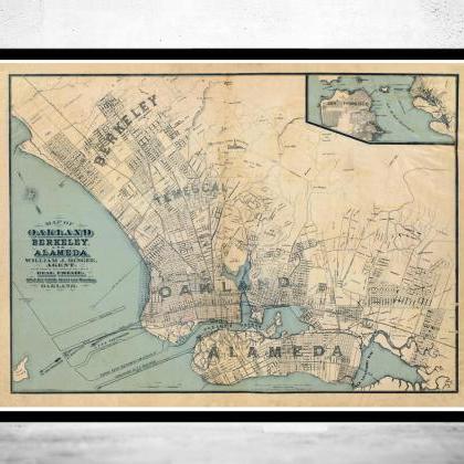 Old Map Oakland California 1884