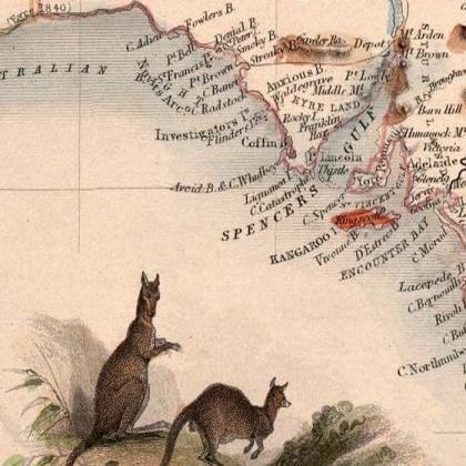 Old Map Australia 1851 Vintage Map