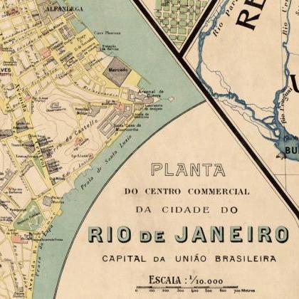 Old Map Brasil 1921 Mapa Do Brasil