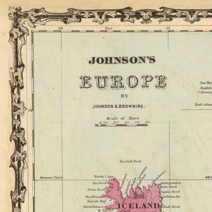 Old Map Of Europe 1860