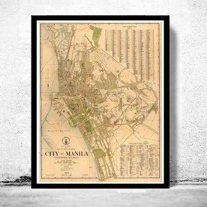 Old Map Of Manila, Philippines 1920