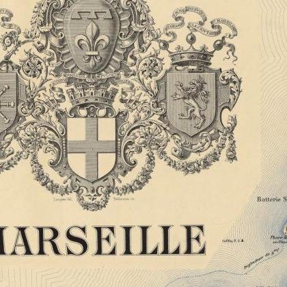 Old Map Of Marseille France 1894