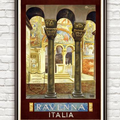 Vintage Poster Of Ravenna Italy Italia 1930..