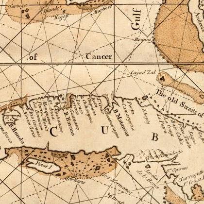 Old Map Of Bahamas, Bahama Islands 1737
