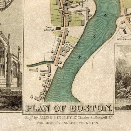 Old Map of Boston 1837 , England Un..