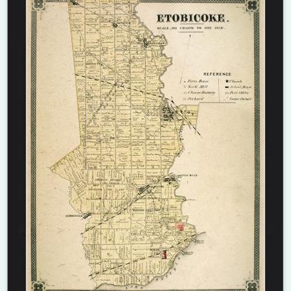Old Map Of Etobiocoke Toronto Canada 1897