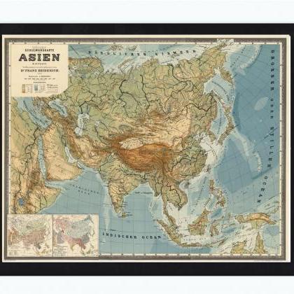 Old Map Of Asia 1901, India, China &..