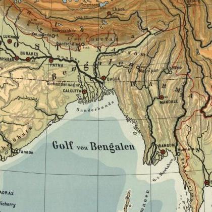 Old Map Of Asia 1901, India, China &..