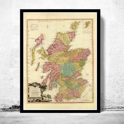 Old Map of Scotland 1778 Vintage Lo..