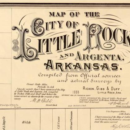 Vintage Map Of Little Rock, Arkansas 1882