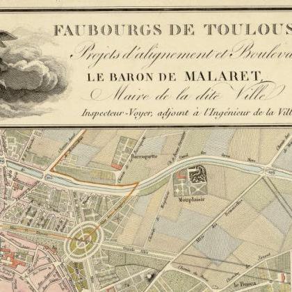 Old Map Of Toulouse France 1850