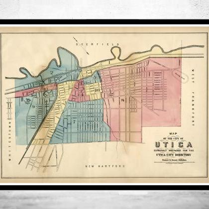 Old Map Of Utica York 1876