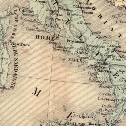 Old Map Of Mediterranean Sea 1862