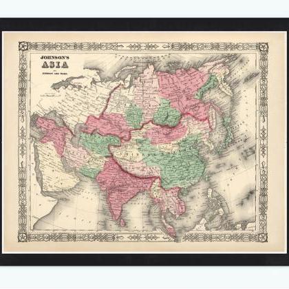 Old Map Of Asia, India, China & South..