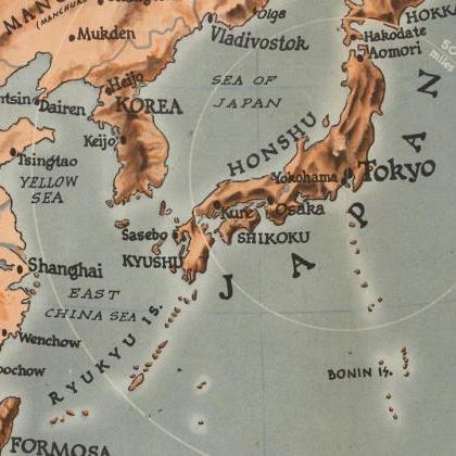 Vintage target Tokyo Japan war map ..