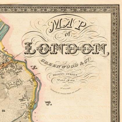 Victorian Old London Map 1830, England