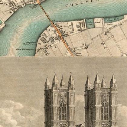 Victorian Old London Map 1830, England
