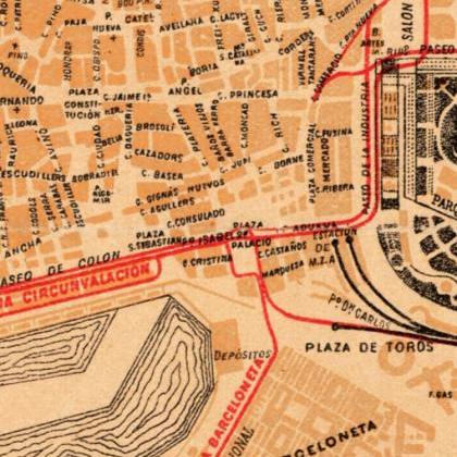 Old Map Of Barcelona, Spain Cataluña 1911 Vintage..