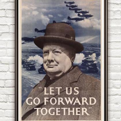 Vintage War Poster Let Us Go Forward Together..