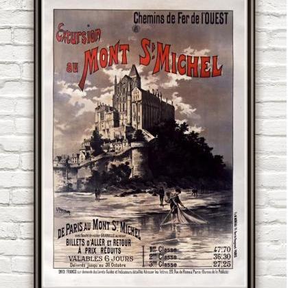 Vintage Poster Of Mont St Michel France 1895